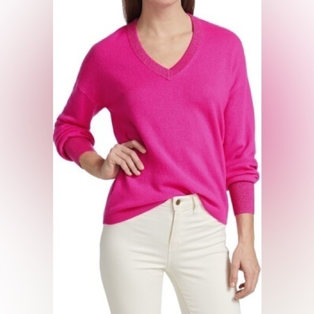 Lilly Pulitzer Stasia V Neck Purple Sweater size XS